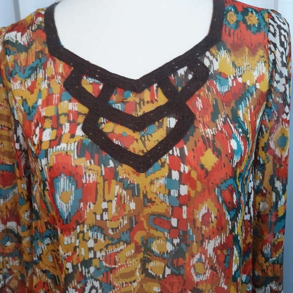 Wrangler shark bite western blouse top small *M6 - Picture 3 of 4